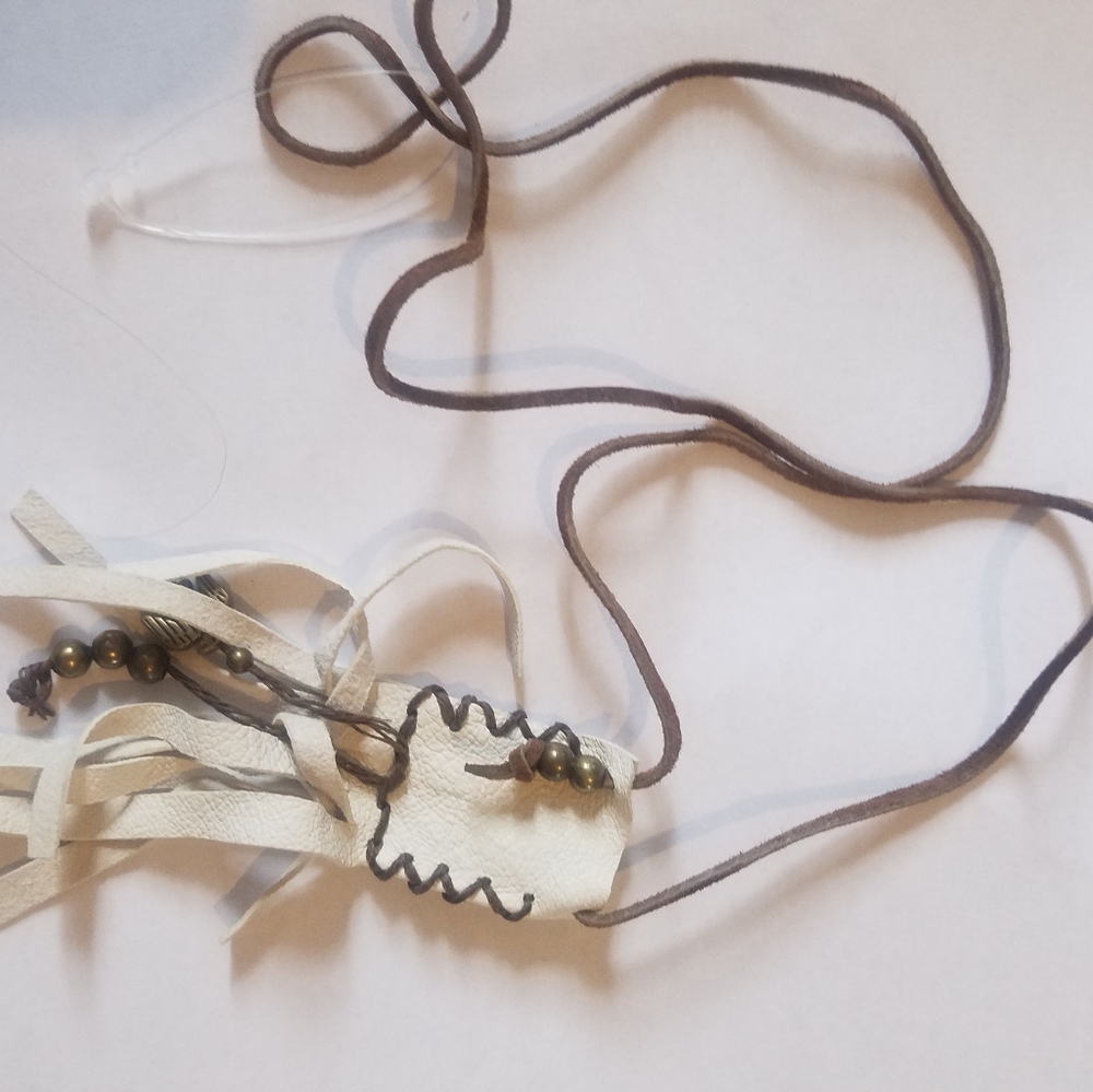 free people leather necklace